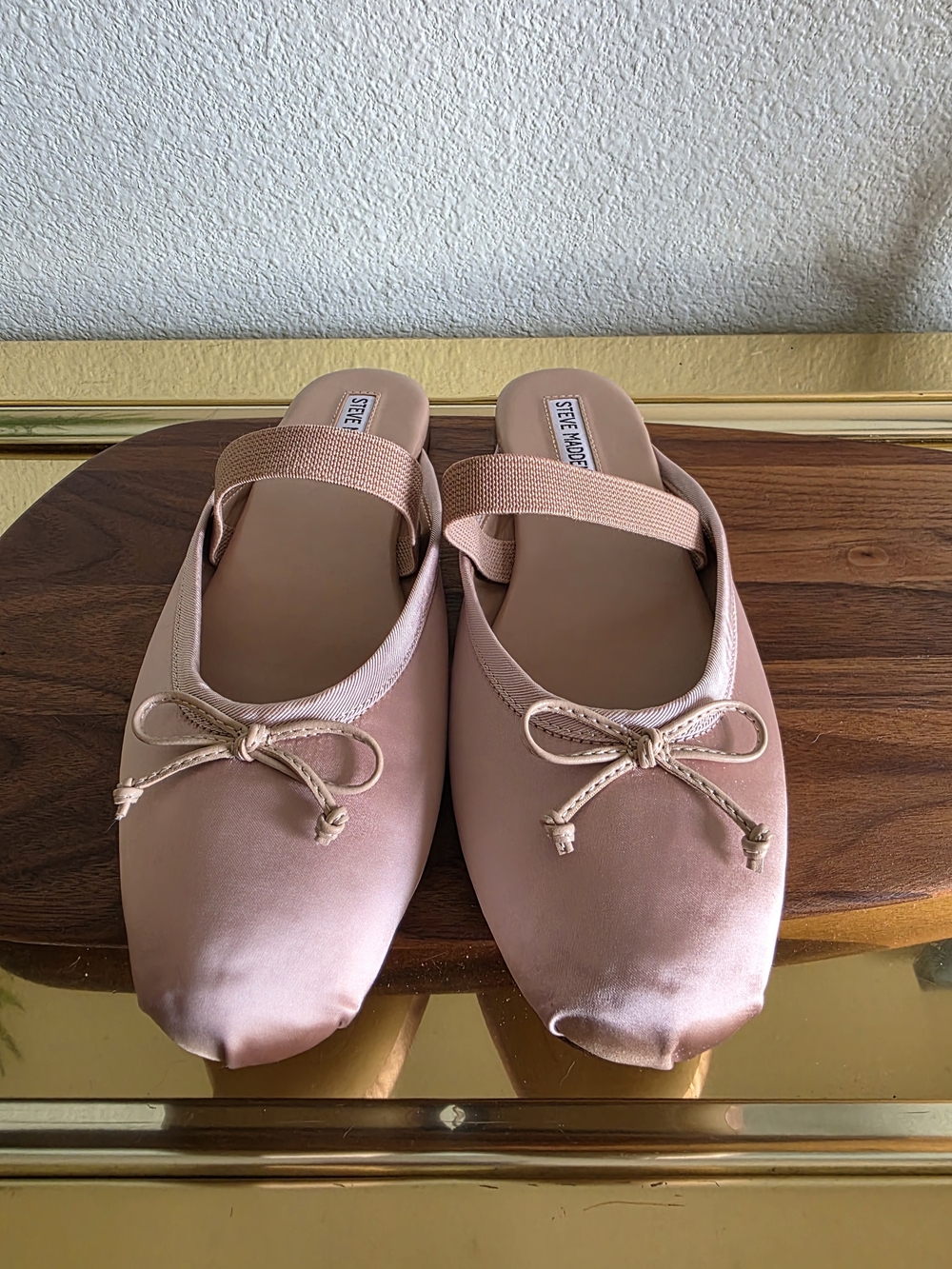 Steve Madden Pink Satin Ballet Flat Mules